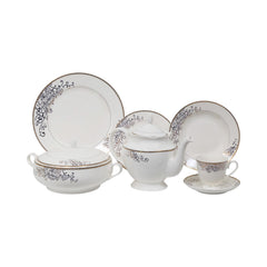 DINNER SET 61 PC BONE CHINA HS001 ZBK Default Title - MamasJan Crockery
