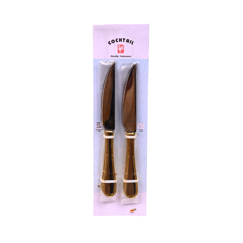 "COCKTAIL STEAK KNIFE 8 GOLD PLATED ART 212 6PCS""" Default Title - MamasJan Crockery