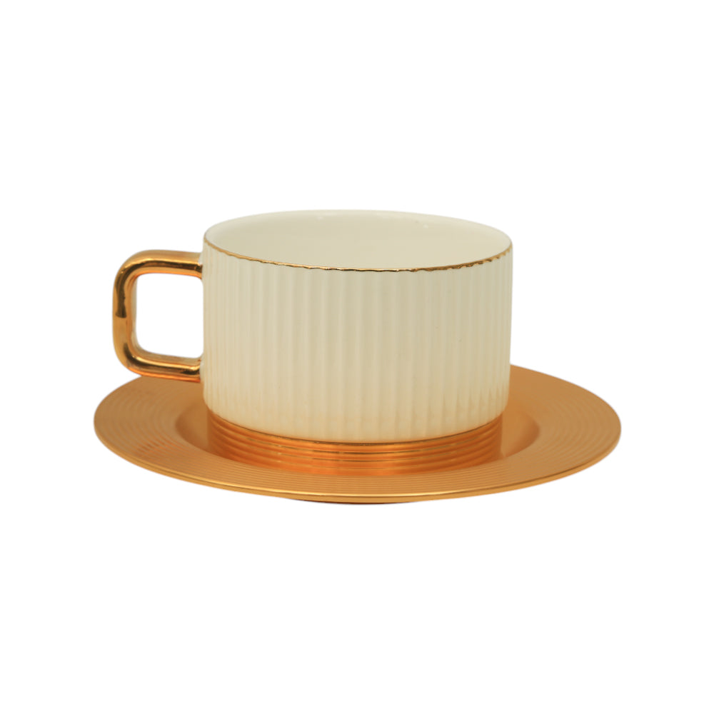 CUP & SAUCER SET 6PC PORCELAIN WHITE 5-7 MKT Default Title - MamasJan Crockery