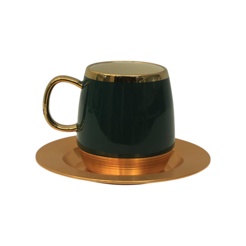 CUP & SAUCER SET 6PC PORCELAIN GREEN 5-11 MKT Default Title - MamasJan Crockery
