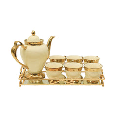 COFFEE SET 9PC CERAMIC YLG-6400-8P OFF-WHITE Default Title - MamasJan Crockery