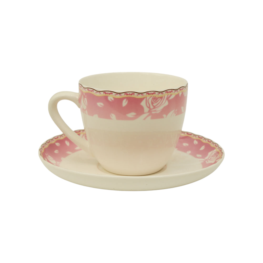 CUP & SAUCER BONE CHINA 146-02763 RC (Pack of 6) Default Title - MamasJan Crockery