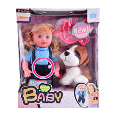 7103-1 FAMILY BABY DOLL WITH PET D Default Title - MamasJan Toys