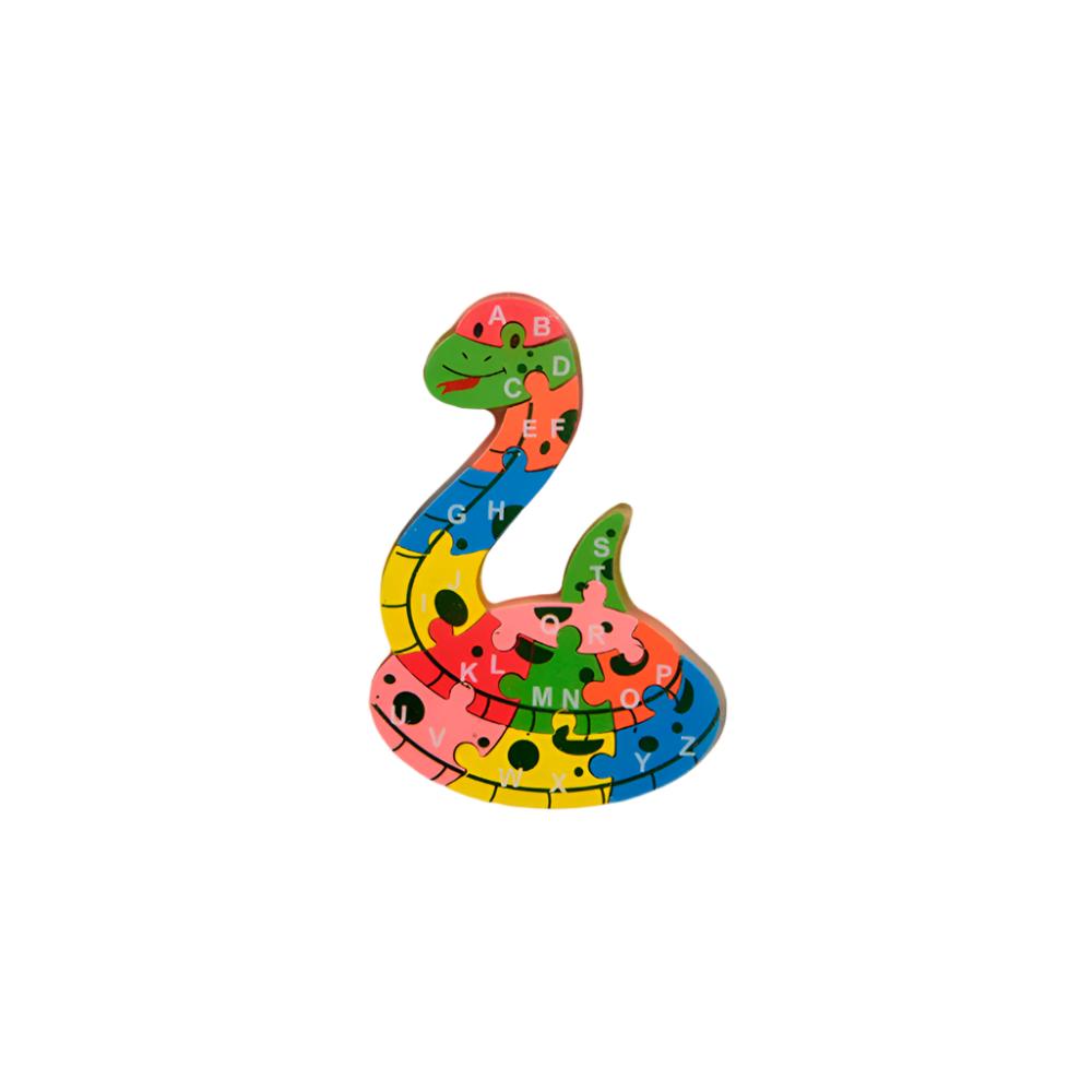WOODEN PUZZLE BOARD ABC SNAKE Z.B Default Title - MamasJan Toys