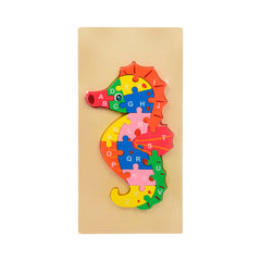 WOODEN PUZZLE BOARD ABC SEA HORSE Z.B Default Title - MamasJan Toys