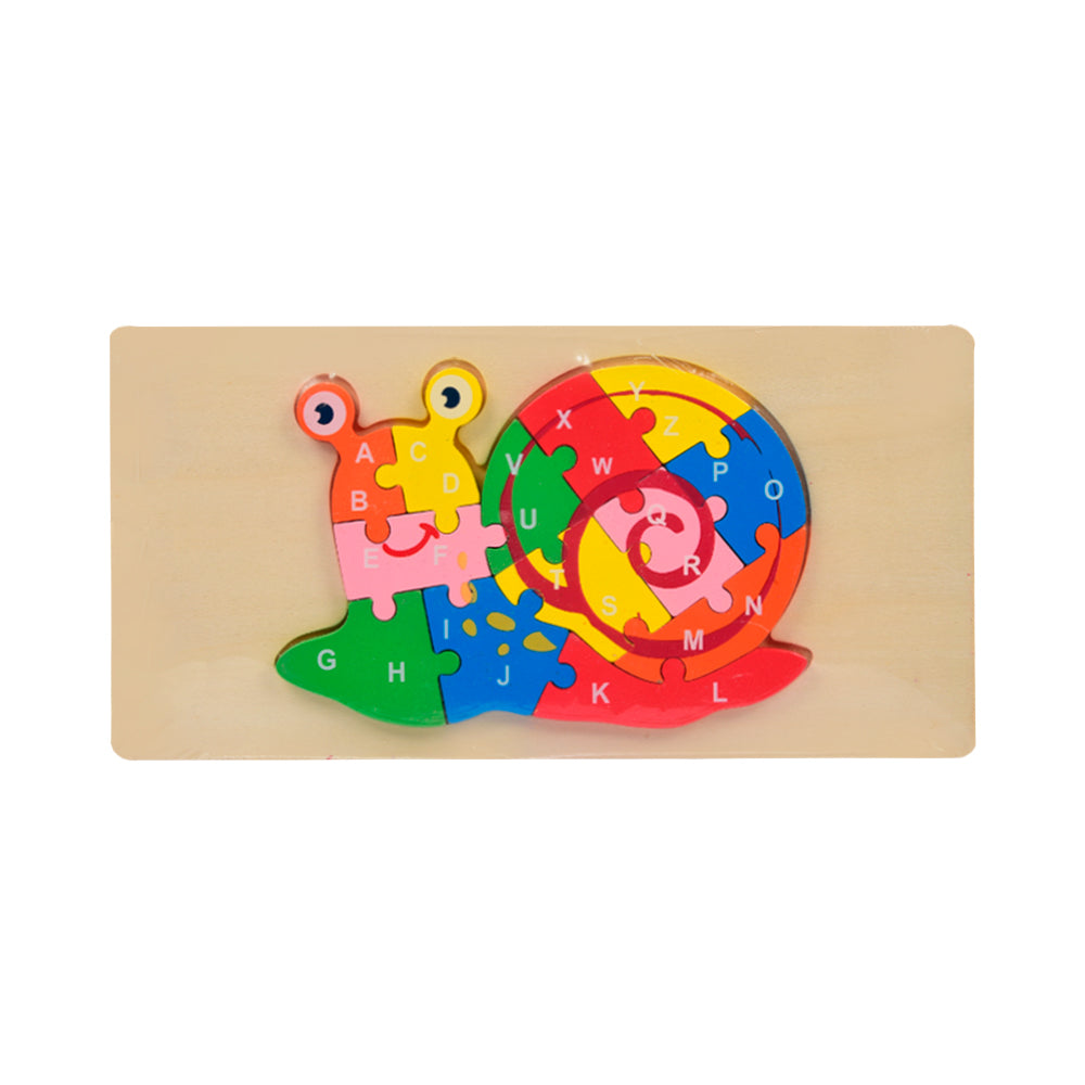 WOODEN PUZZLE BOARD ABC SNAIL Z.B Default Title - MamasJan Toys