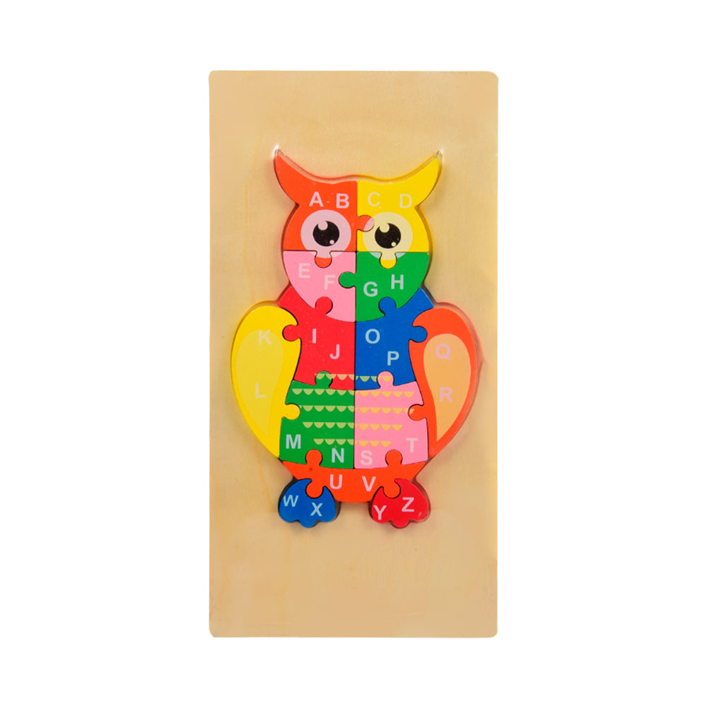 WOODEN PUZZLE BOARD ABC OWL Z.B Default Title - MamasJan Toys