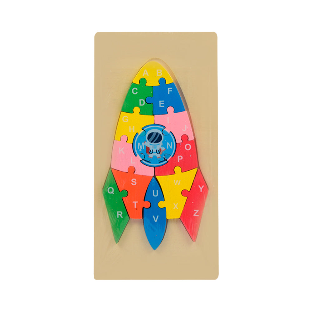 WOODEN PUZZLE BOARD ABC ROCKET Z.B Default Title - MamasJan Toys