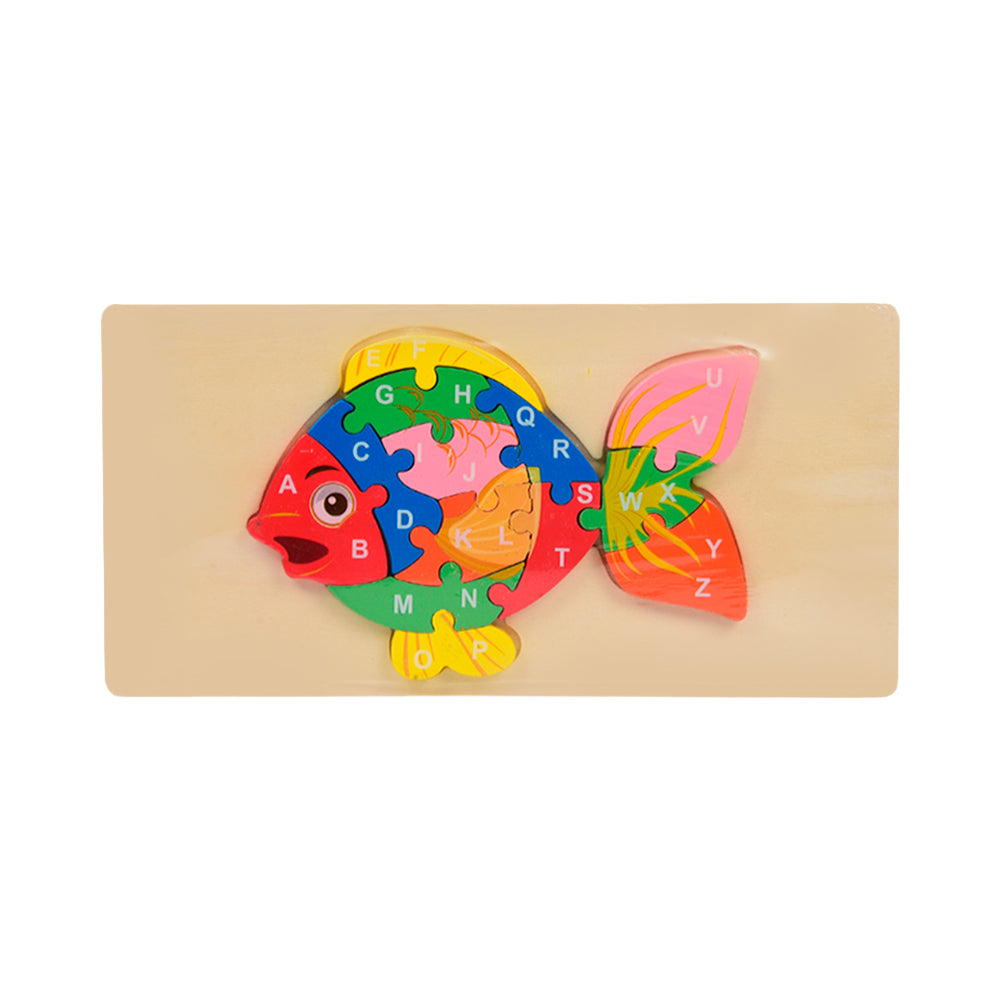 WOODEN PUZZLE BOARD ABC FISH Z.B Default Title - MamasJan Toys