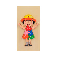 WOODEN PUZZLE BOARD ABC GIRL Z.B Default Title - MamasJan Toys