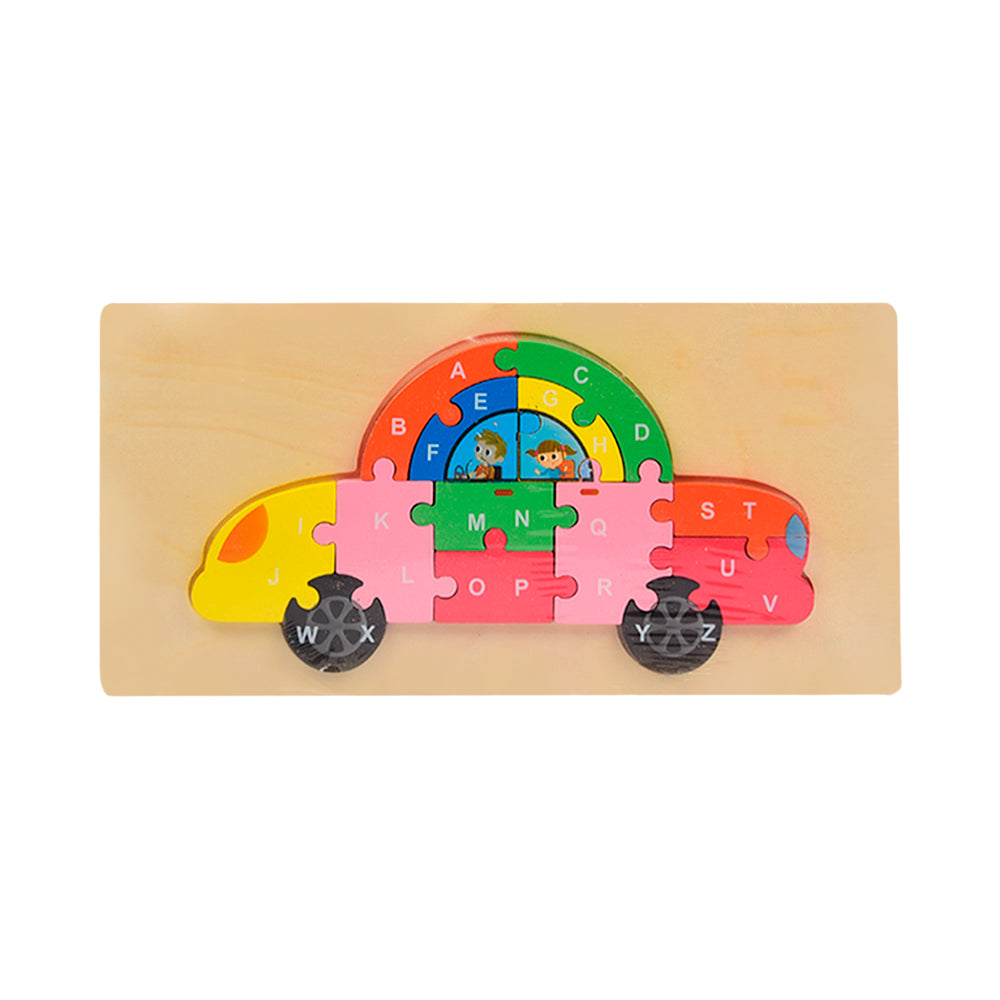 WOODEN PUZZLE BOARD ABC CAR Z.B Default Title - MamasJan Toys