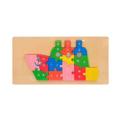 WOODEN PUZZLE BOARD ABC SHIP Z.B Default Title - MamasJan Toys