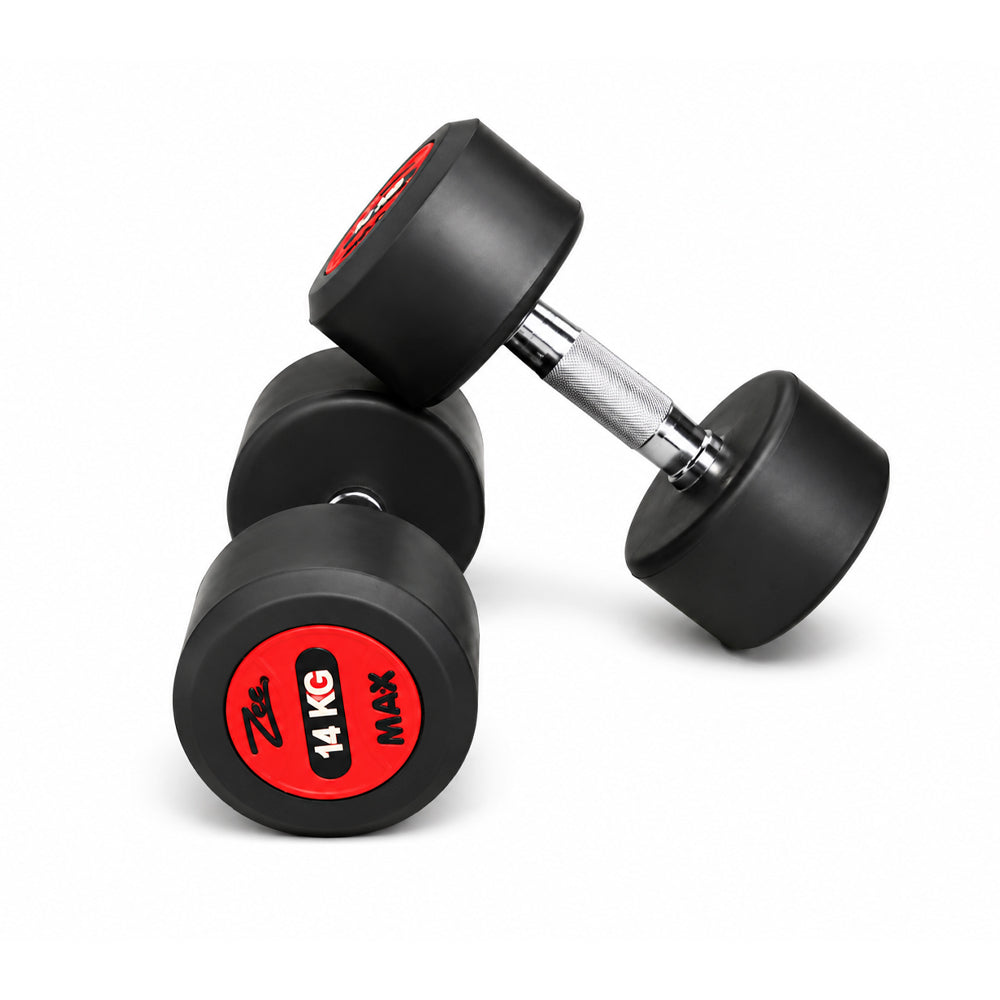 COATED DUMBELLS 14 KG PAIR Default Title - MamasJan Sports & fitness
