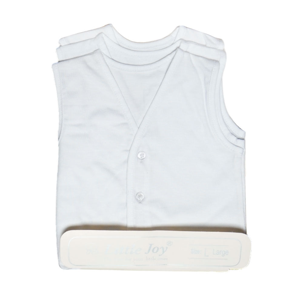 BABY S/L VEST WHITE MZS-24 CB690 Large - MamasJan Kids wear sale