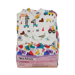 BOYS L/S 3PC SLEEP SUIT W/O SOCKS N&E MZS-24 3-6M HC-029 Default Title - MamasJan KidsWear