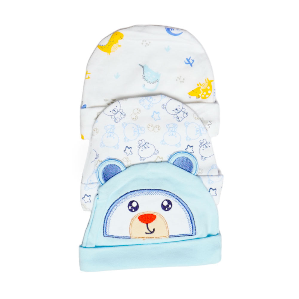 BABY ROUND CAP 3PC SET MZS-24 THAI Default Title - MamasJan KidsWear