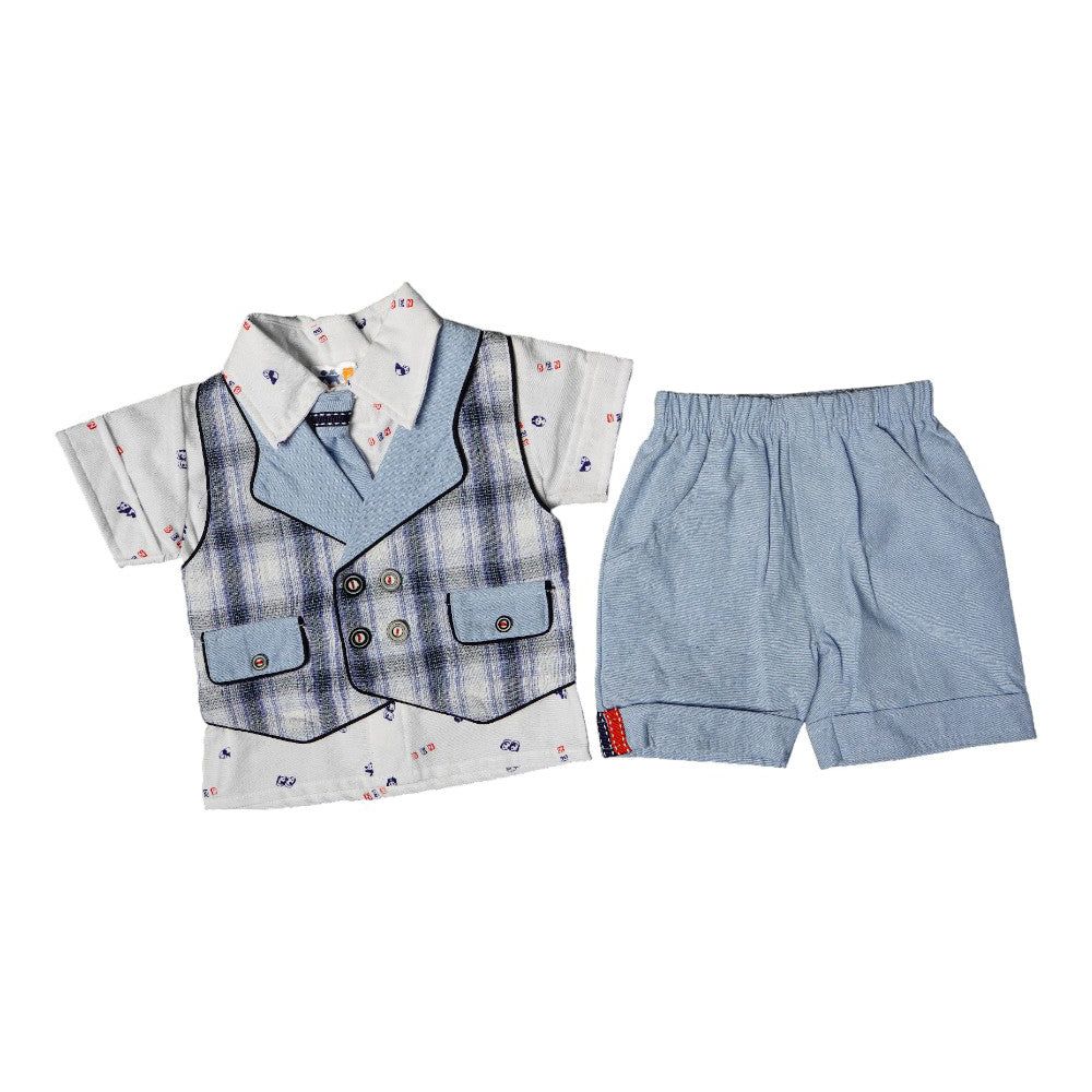 BOYS S/S 4PC KNICKER SUIT MZS-24 3-6M THAI 001 Default Title - MamasJan KidsWear