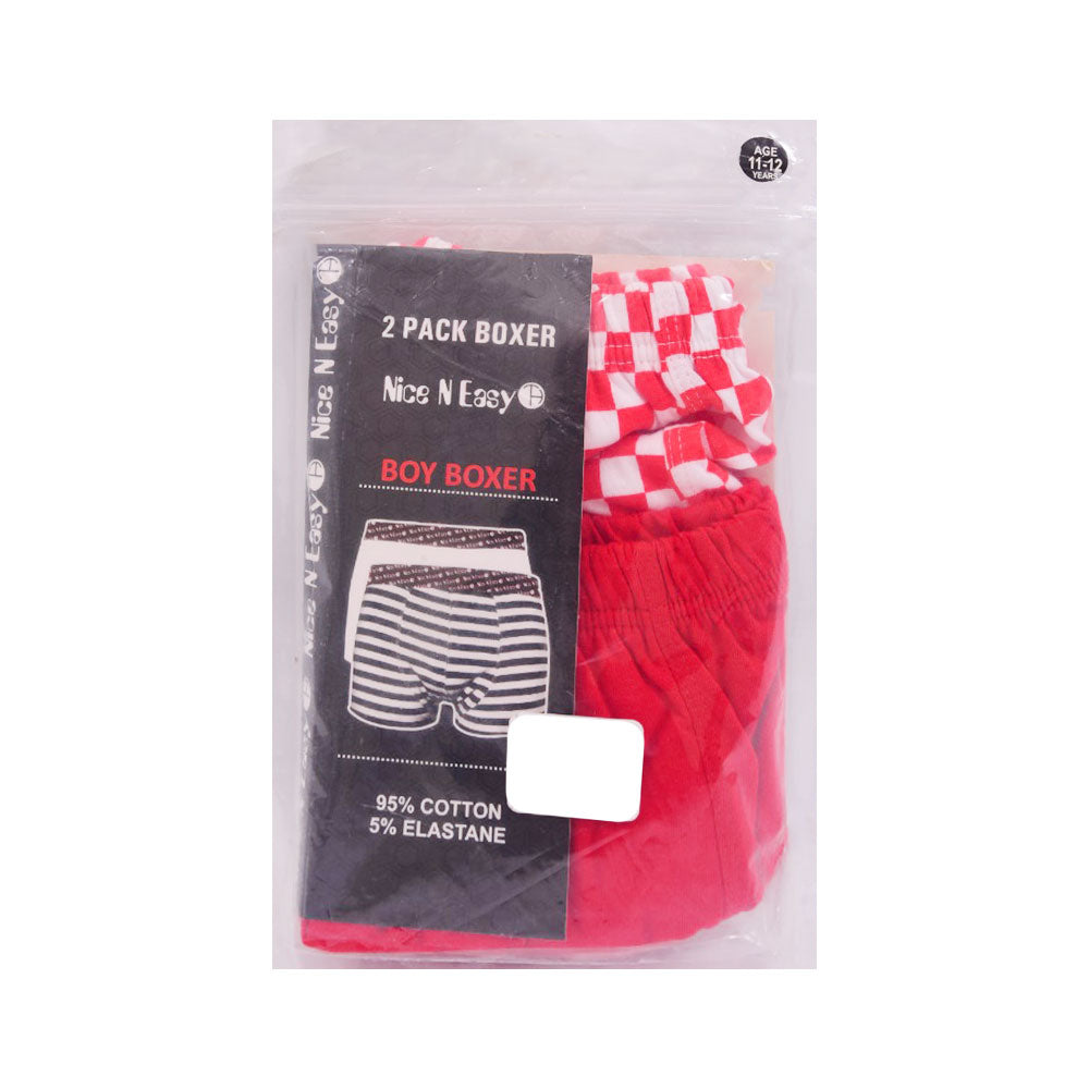 BOYS BOXER 2PC PACK NICE & EASY MZS-24 11-12 YEAR HC-032 Default Title - MamasJan KidsWear