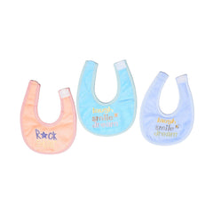 BABY BIB 3PC PACK S STICKON EMB MZS-24 Default Title - MamasJan KidsWear