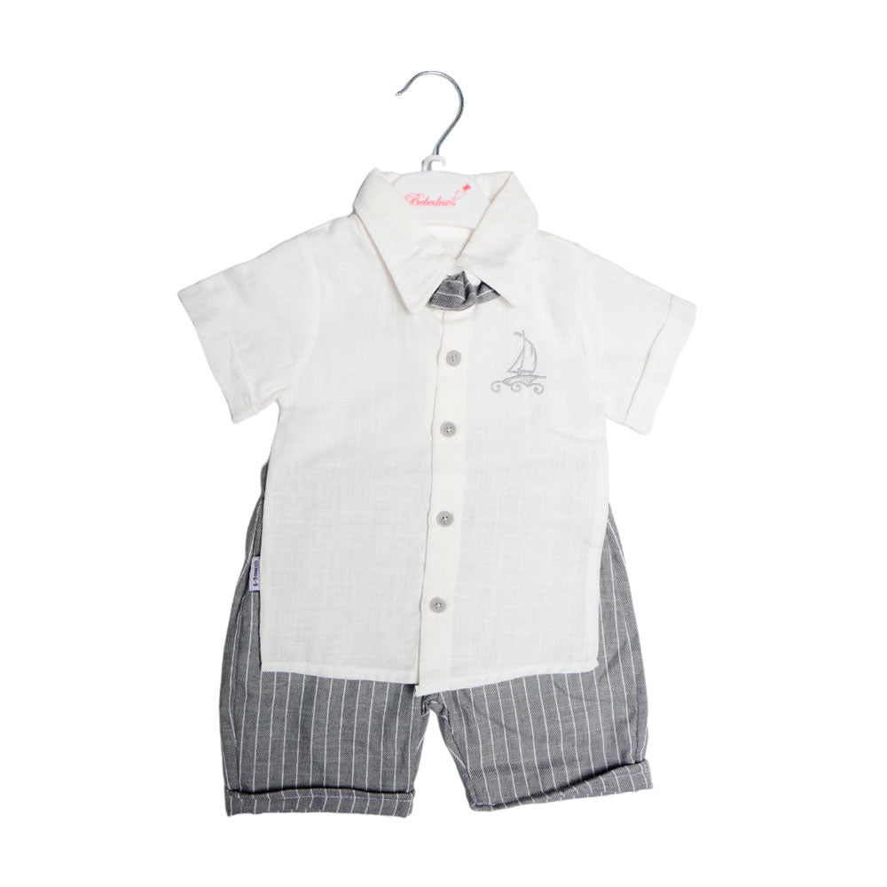 BOYS S/S 3PC KNICKER SUIT TUR MZS-24 6-9M 013 Default Title - MamasJan KidsWear