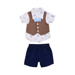 BOYS S/S 3 PCS PACK KNICKER SUIT 3-6 M MZS-24 2395 Default Title - MamasJan KidsWear
