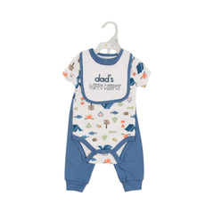 BOYS S/S 3PC BODY SUIT MZS-24 9-12M BP11214 Default Title - MamasJan KidsWear