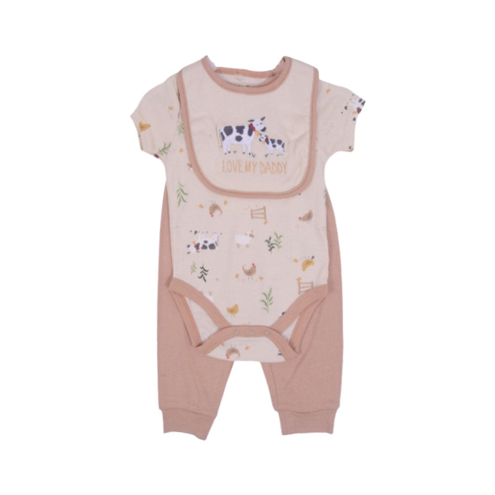 BOYS S/S 3PC BODY SUIT MZS-24 9-12M BP11215 Default Title - MamasJan KidsWear