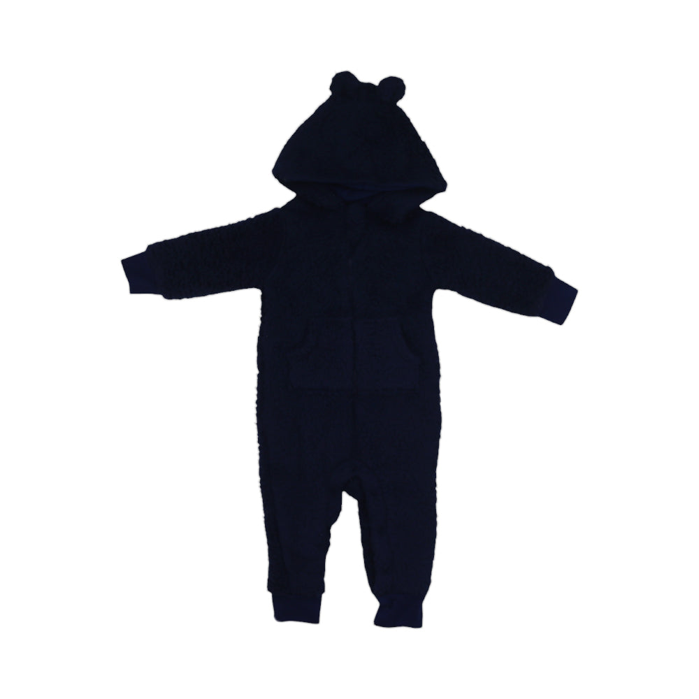 BOYS L/S FLEECE ROMPER HOODED MZS-24 6-9M 59673 Default Title - MamasJan KidsWear