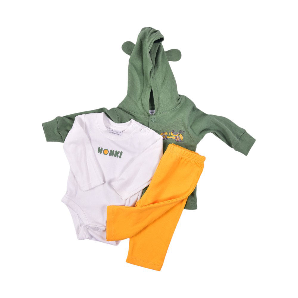BOYS L/S 3PC PAJAMA SUIT HOODED MZW-24 N.B 239-008 THAI 24 Month - MamasJan KidsWear