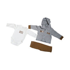 BOYS L/S 3PC PAJAMA SUIT HOODED MZW-24 3-6M 239-016 THAI Default Title - MamasJan KidsWear