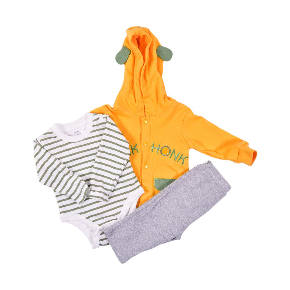 BOYS L/S 3PC PAJAMA SUIT HOODED MZW-24 N.B 239-007 24 Month - MamasJan KidsWear