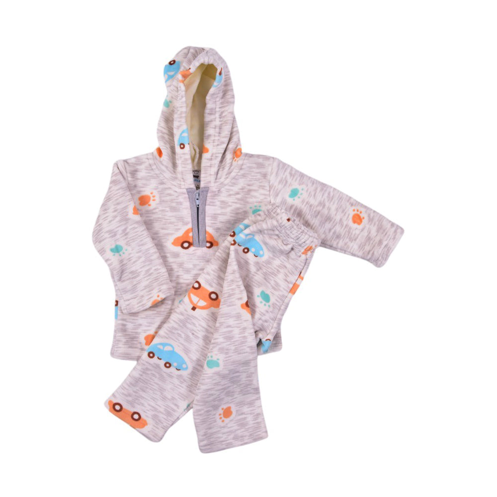 BOYS L/S 2PC PAJAMA SUIT HOODED 3-6M MZS-24 8101 Default Title - MamasJan KidsWear