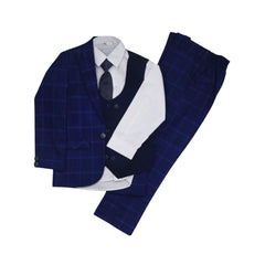 BOYS L/S 5PC PANT COAT SUIT MZW-24 4-5Y 150-1 Default Title - MamasJan KidsWear
