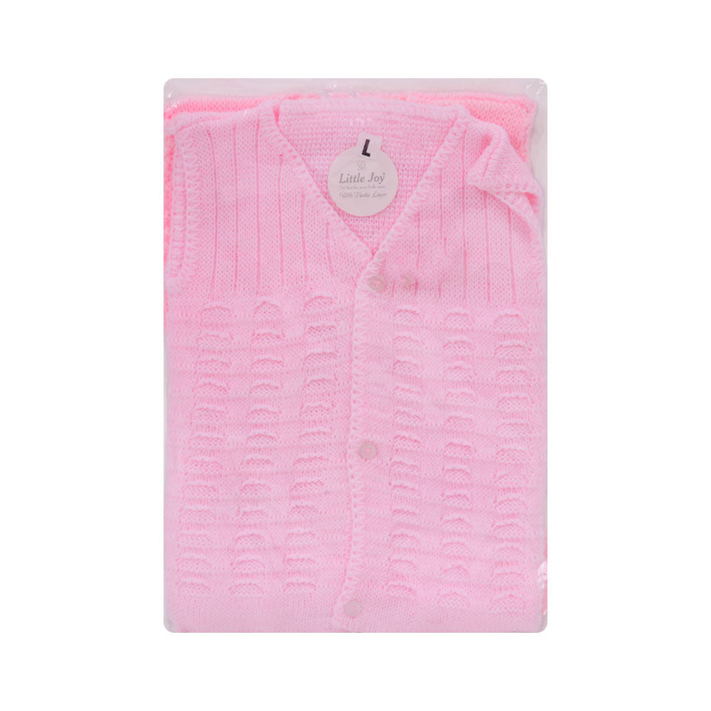 BABY WOOLEN VEST 3PC FRONT OPEN COLORS MZW-24 Large - MamasJan KidsWear
