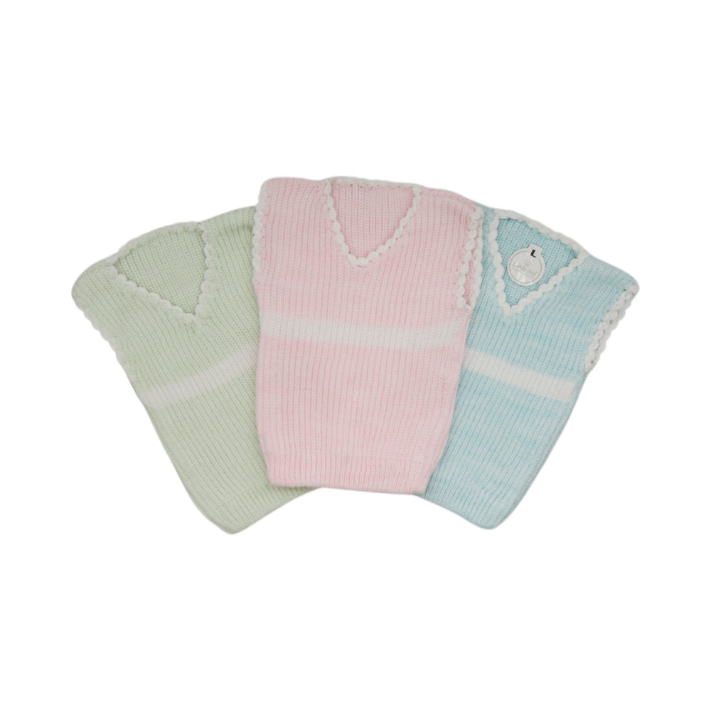 BABY WOOLEN VEST V-NECK SPECIAL COLOR MZW-24 Large - MamasJan KidsWear