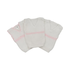BABY WOOLEN VEST V-NECK SPECIAL WHITE MEDIUM MZW-24 Default Title - MamasJan KidsWear