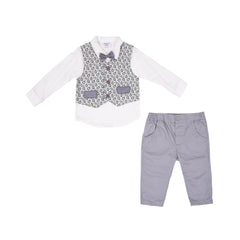 BOYS L/S 3PC PANT SHIRT SUIT MZW-24 9-12M 249-0015A Default Title - MamasJan KidsWear