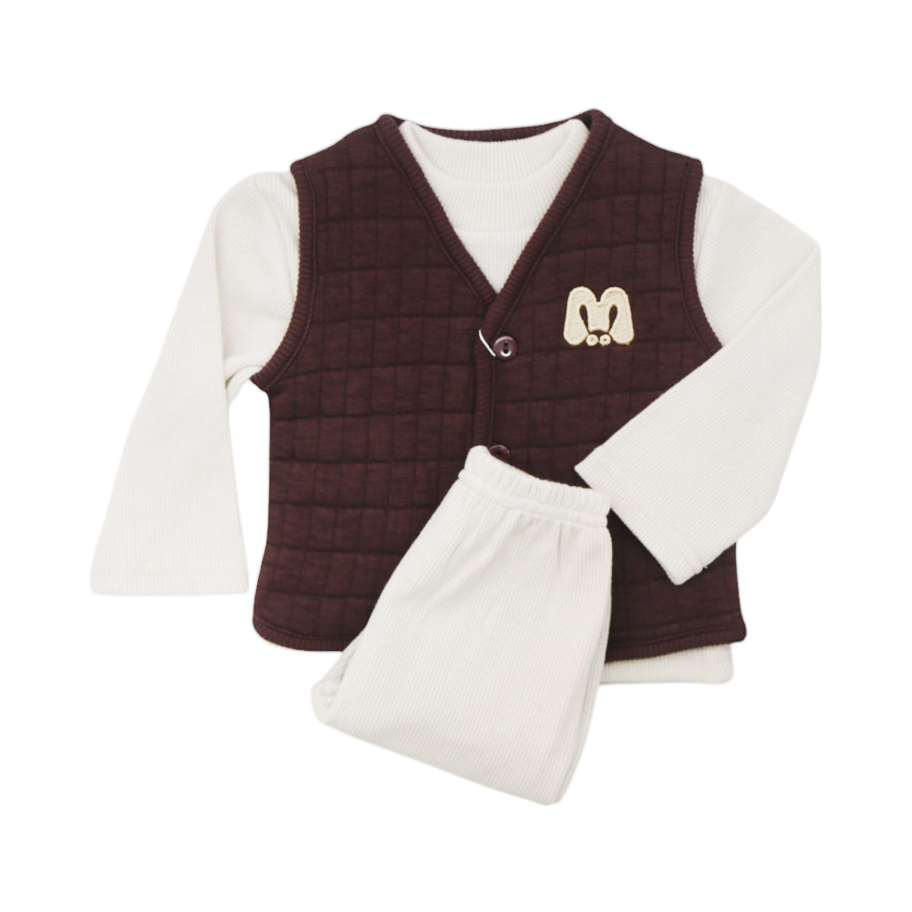 BOYS L/S 3PC PAJAMA SUIT MZW-24 9-12M 842 Default Title - MamasJan KidsWear