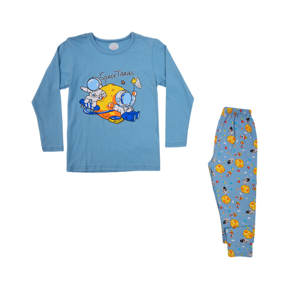 BOYS L/S 2PC SLEEPING SUIT CHR MZW-24 5-6 YEAR N-4 Default Title - MamasJan KidsWear