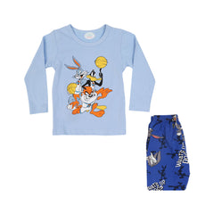BOYS L/S 2PC SLEEPING SUIT CHR MZW-24 12-18M N-5 Default Title - MamasJan KidsWear