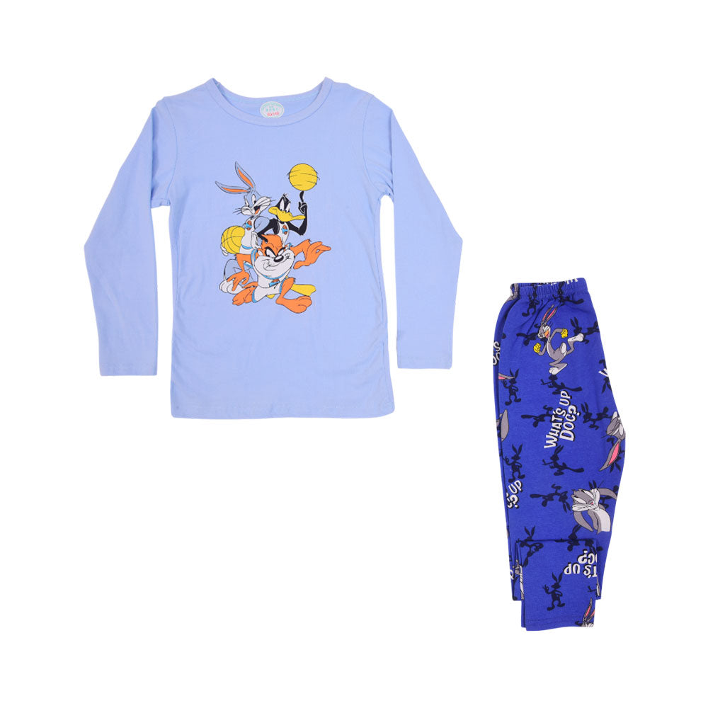 BOYS L/S 2PC SLEEPING SUIT CHR MZW-24 4-5 YEAR N-5 Default Title - MamasJan KidsWear