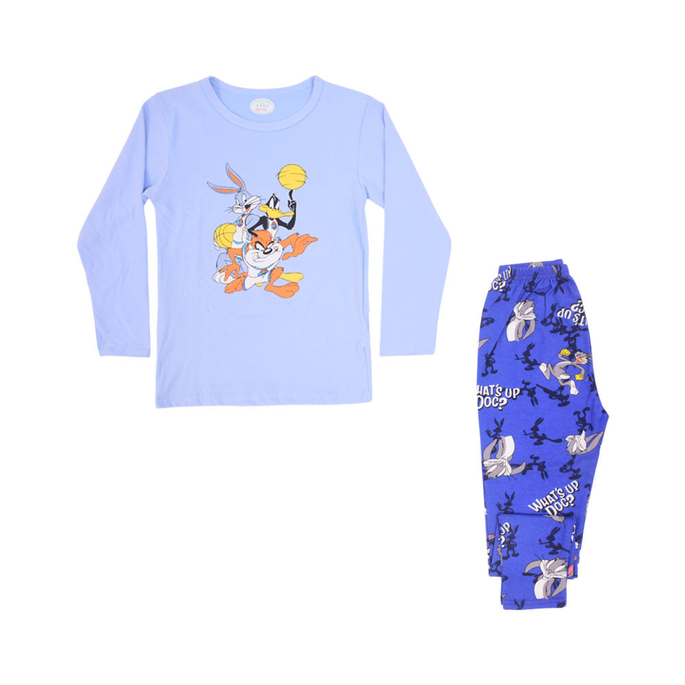 BOYS L/S 2PC SLEEPING SUIT CHR MZW-24 5-6 YEAR N-5 Default Title - MamasJan KidsWear