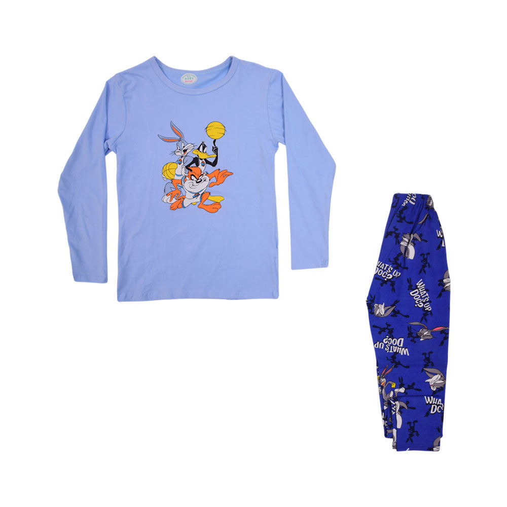 BOYS L/S 2PC SLEEPING SUIT CHR MZW-24 8-9 YEAR N-5 Default Title - MamasJan KidsWear