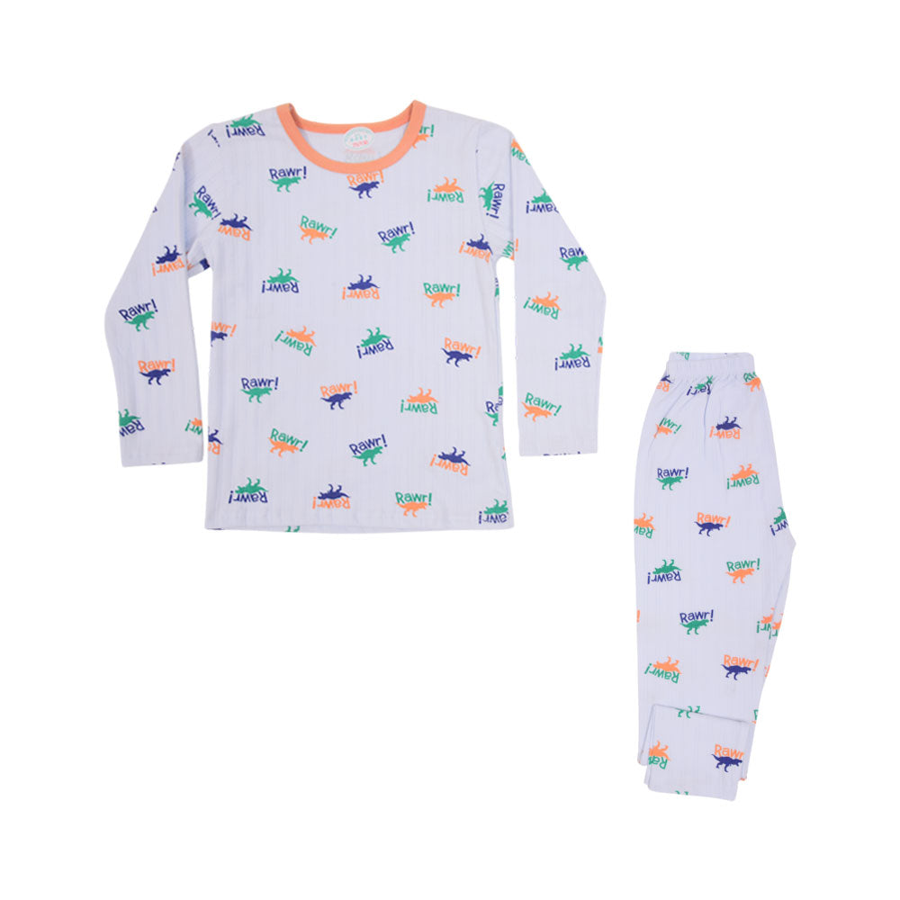 BOYS L/S 2PC SLEEPING SUIT ROT MZW-24 3-4 YEAR N1 Default Title - MamasJan KidsWear