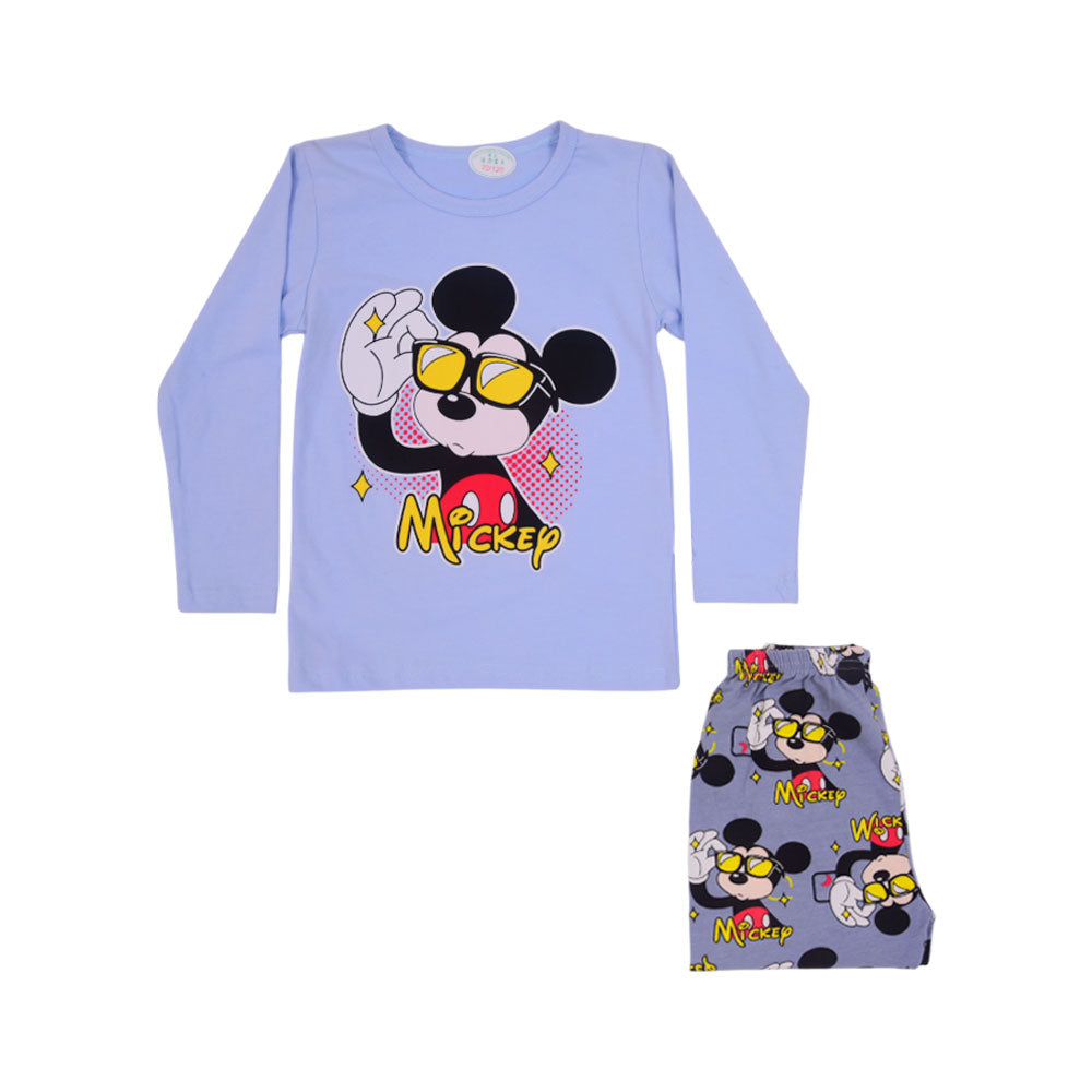 BOYS L/S 2PC SLEEPING SUIT CHR MZW-24 2-3 YEAR N-8 Default Title - MamasJan KidsWear
