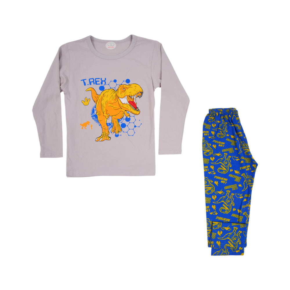 BOYS L/S 2PC SLEEPING SUIT CHR MZW-24 5-6 YEAR N-9 Default Title - MamasJan KidsWear