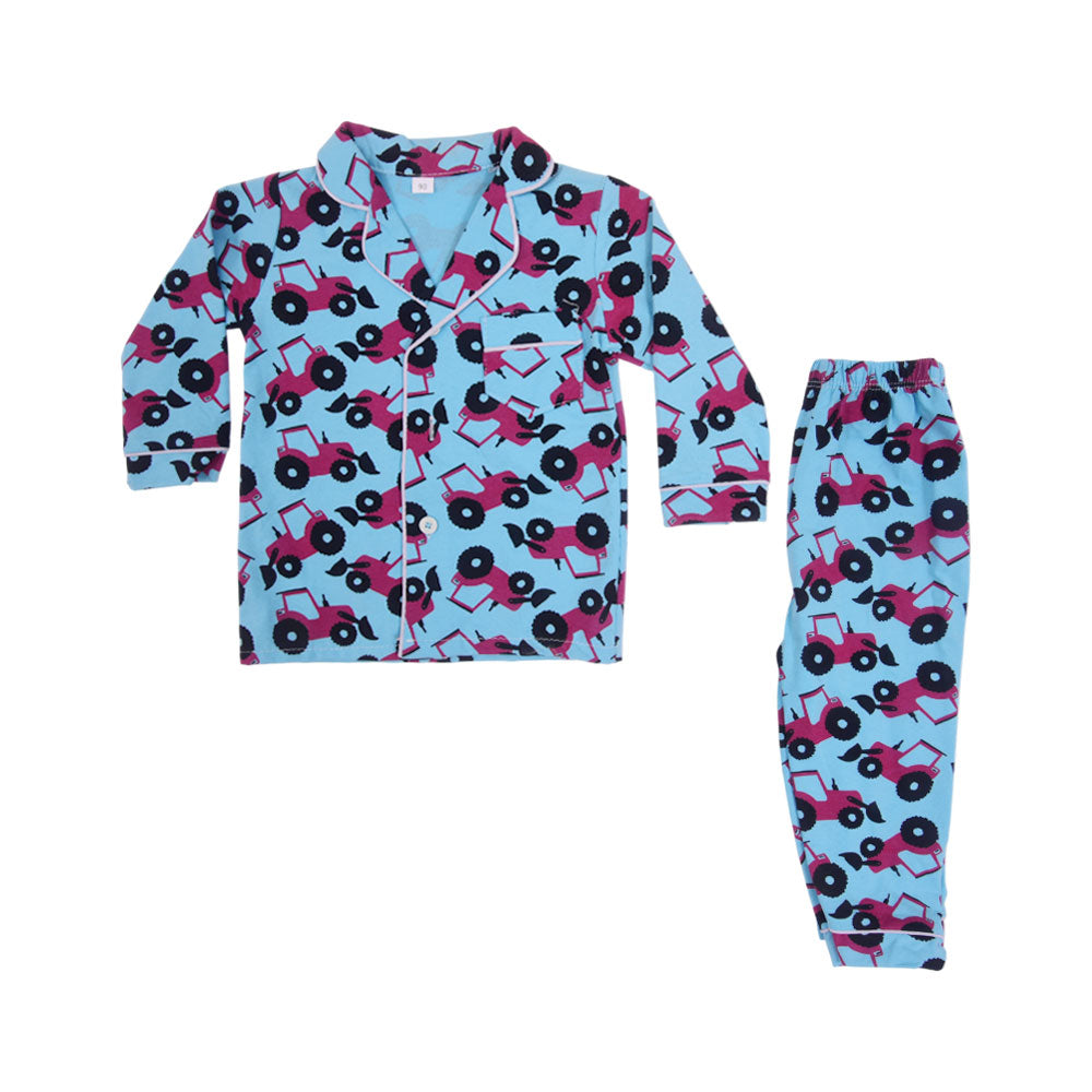 BOYS L/S 2PC SLEEPING SUIT F/O MZW-24 9-12M NO11 Default Title - MamasJan KidsWear