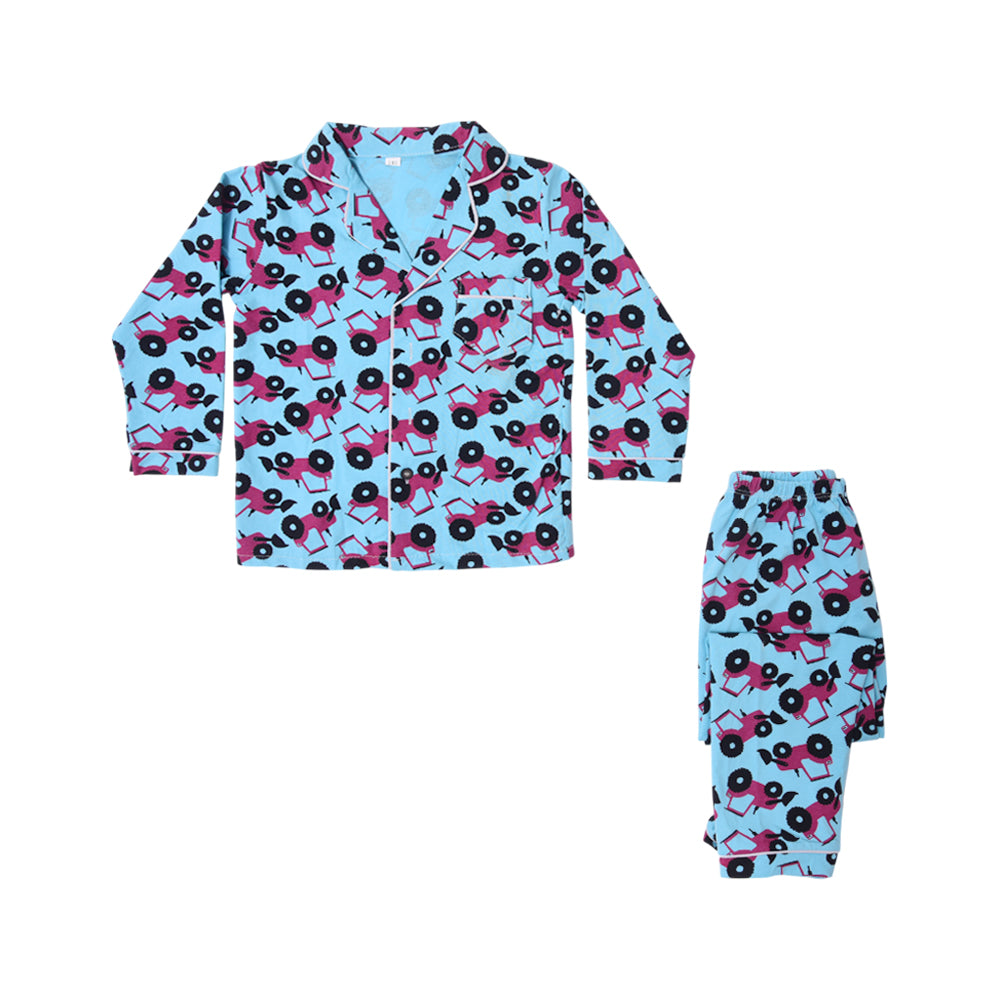 BOYS L/S 2PC SLEEPING SUIT F/O MZW-24 4-5 YEAR NO11 Default Title - MamasJan KidsWear