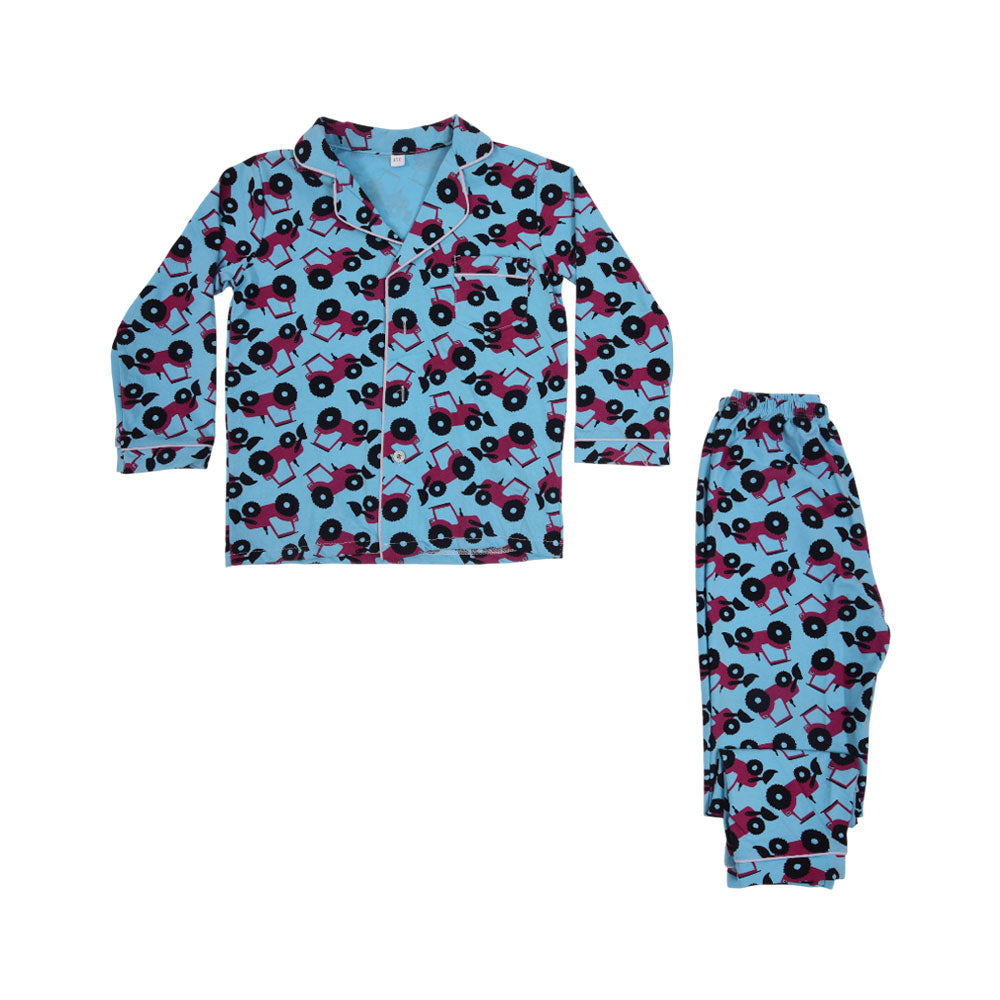 BOYS L/S 2PC SLEEPING SUIT F/O MZW-24 5-6 YEAR NO11 Default Title - MamasJan KidsWear