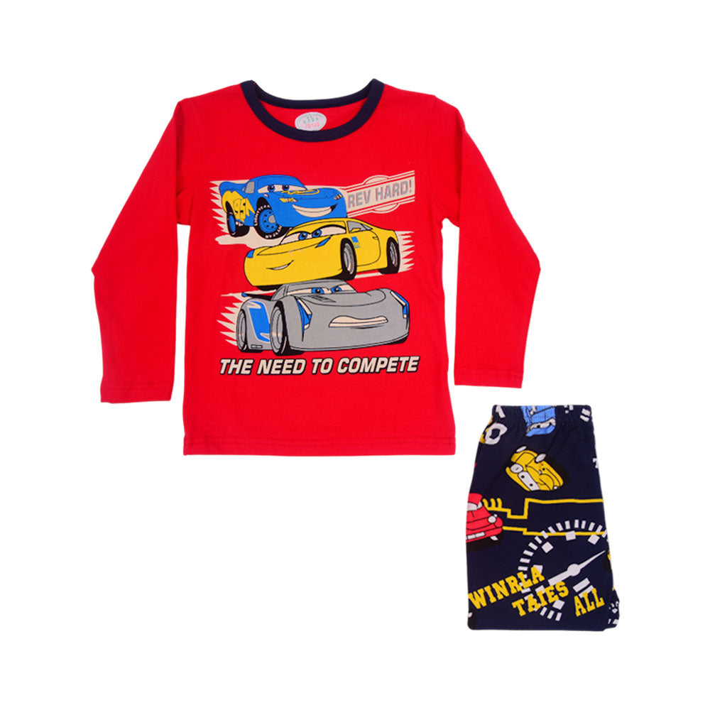 BOYS L/S 2PC SLEEPING SUIT CHR MZW-24 2-3 YEAR N-13 Default Title - MamasJan KidsWear